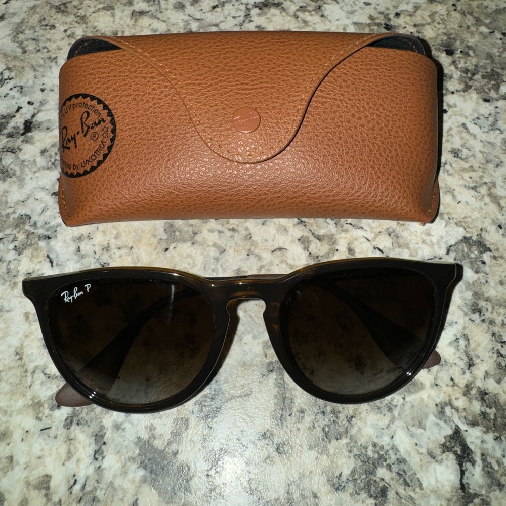 Ray-Ban Erika Polarized Tortoise Sunglasses with Tan Case